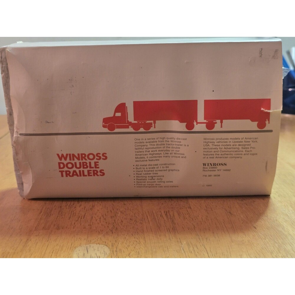 Vintage 1992 Winross 1/64 Scale Consolidated Freightways (CF Excel) Double...